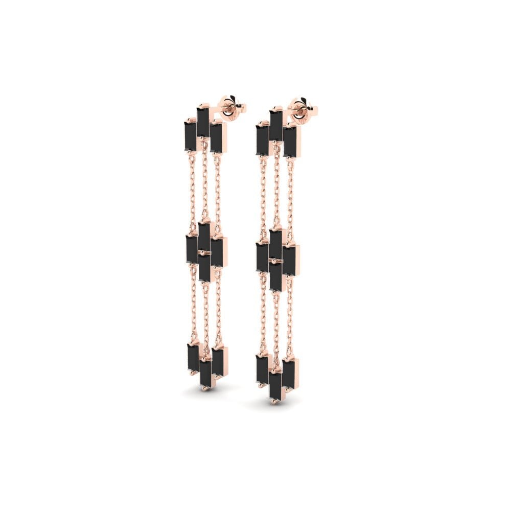 14k Rose Gold Black Sapphire Women's Earring Appendix