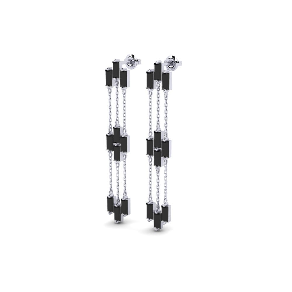 9k White Gold Black Sapphire Women's Earring Appendix