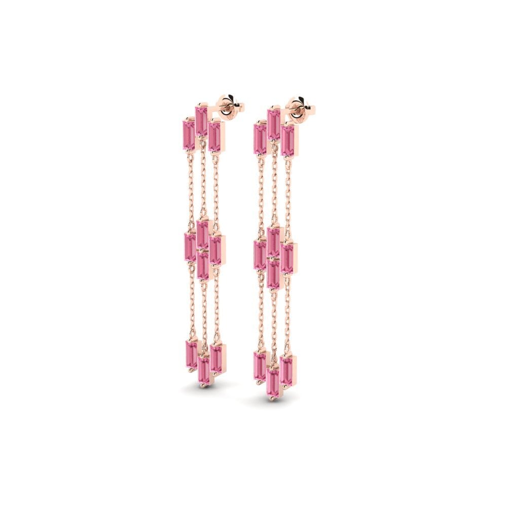 14k Rose Gold Pink Sapphire Women's Earring Appendix