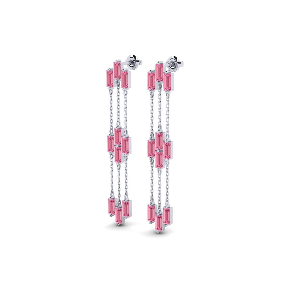 950 Platinum Pink Sapphire Women's Earring Appendix