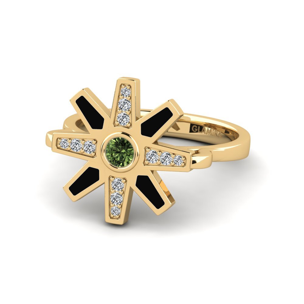 Ringe Stern Grüner Saphir