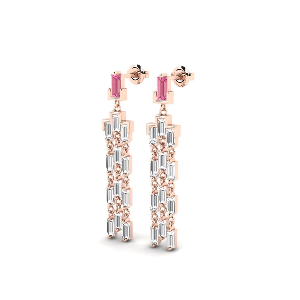 14k Rose Gold Pink Sapphire Women's Earring Appreciate