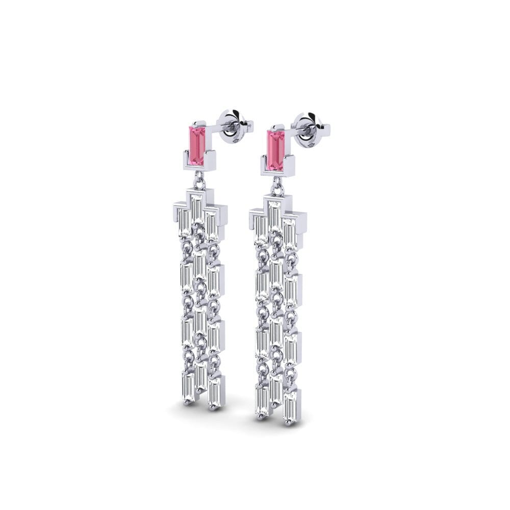 950 Platinum Pink Sapphire Women's Earring Appreciate