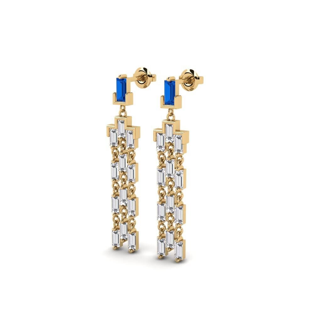 Zircônia azul escuro Brincos Feminino Appreciate