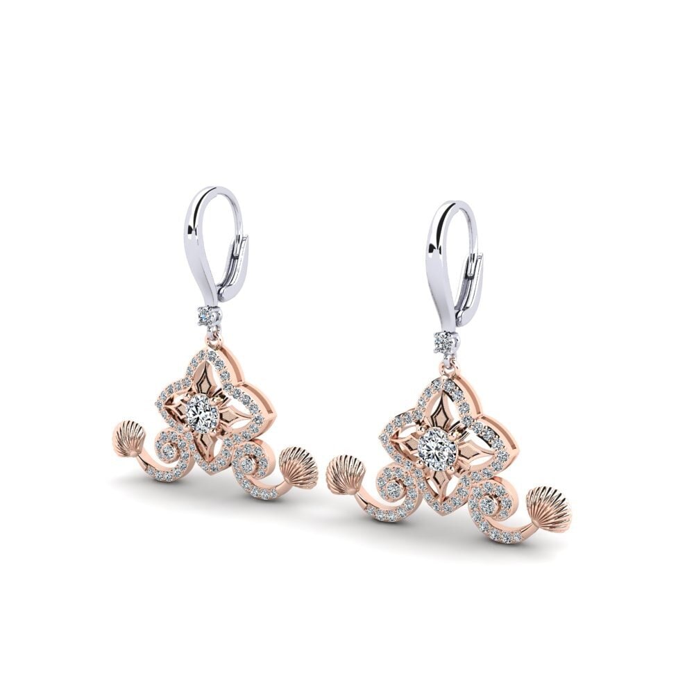 18ct Rose & White Gold Women's Earring Apres