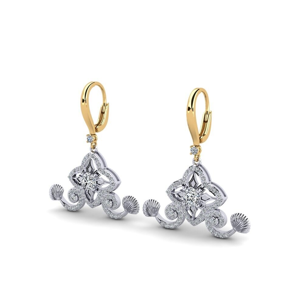 18ct White & Yellow Gold Women's Earring Apres