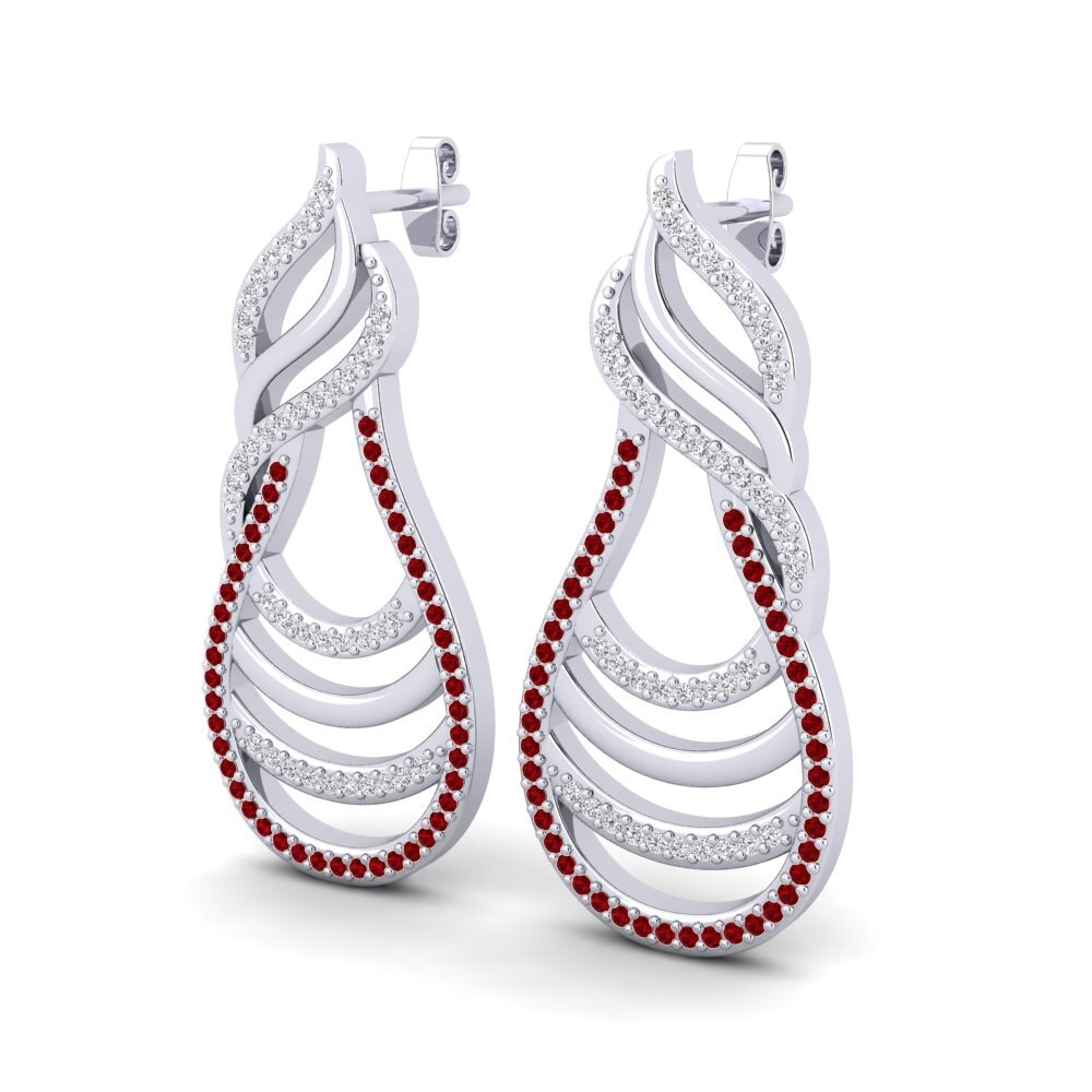 Đá Zirconia Đỏ Bông tai nữ Aprika