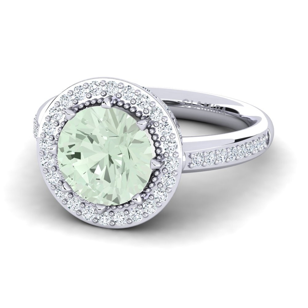 Green Amethyst Engagement Ring Aprila