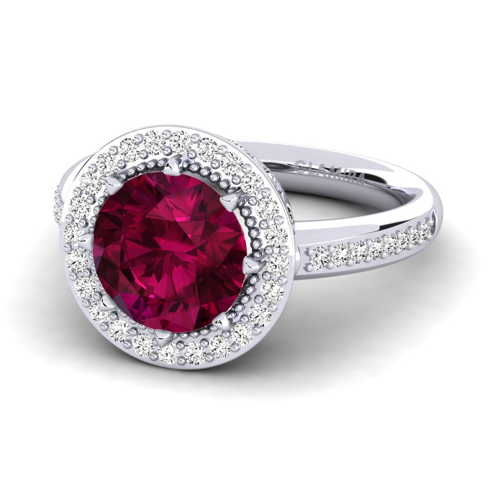 Granate Rhodolite Anillo de compromiso Aprila