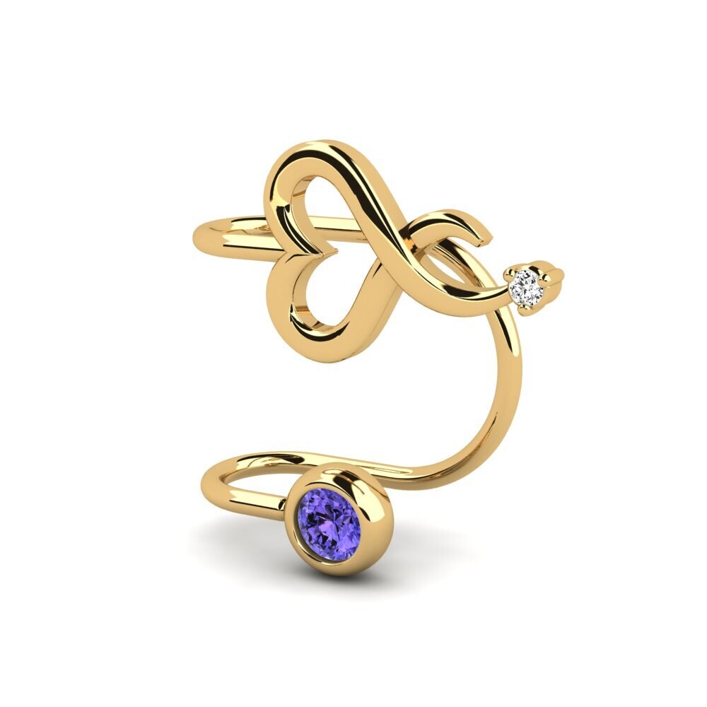 14ct Yellow Gold Tanzanite Women's Earring Apsuvai