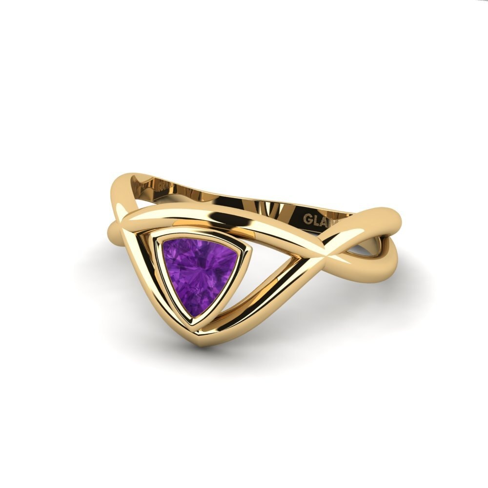 Trillion Amethyst Engagement Ring Aquakel
