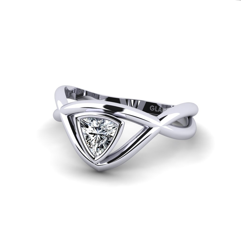 9ct White Gold Trillion Engagement Ring Aquakel