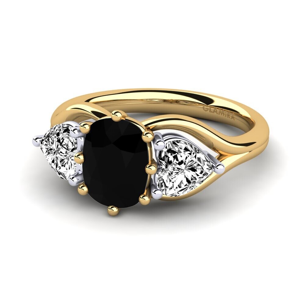 Black Onyx Engagement Ring Aquene