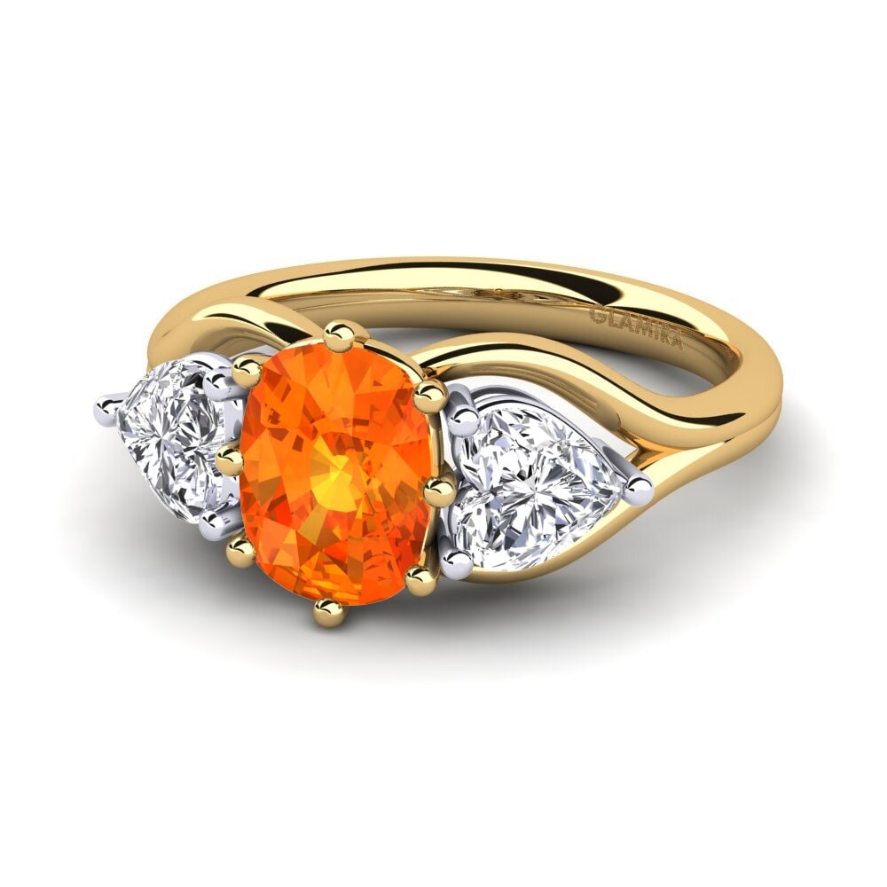 Zafiro Naranja Anillo de compromiso Aquene