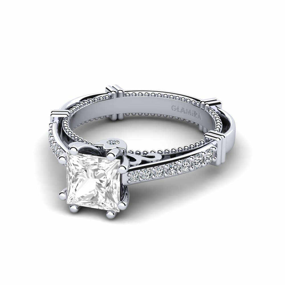 Vintage White Topaz Engagement Rings