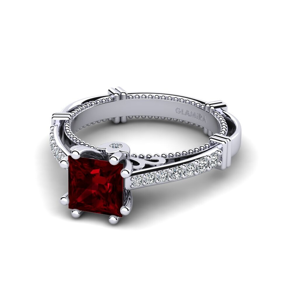 Garnet Engagement Ring Aquina