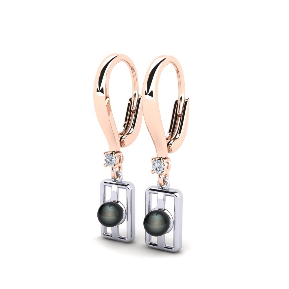 14ct Rose / White Gold Women's Earring Aquyuranis