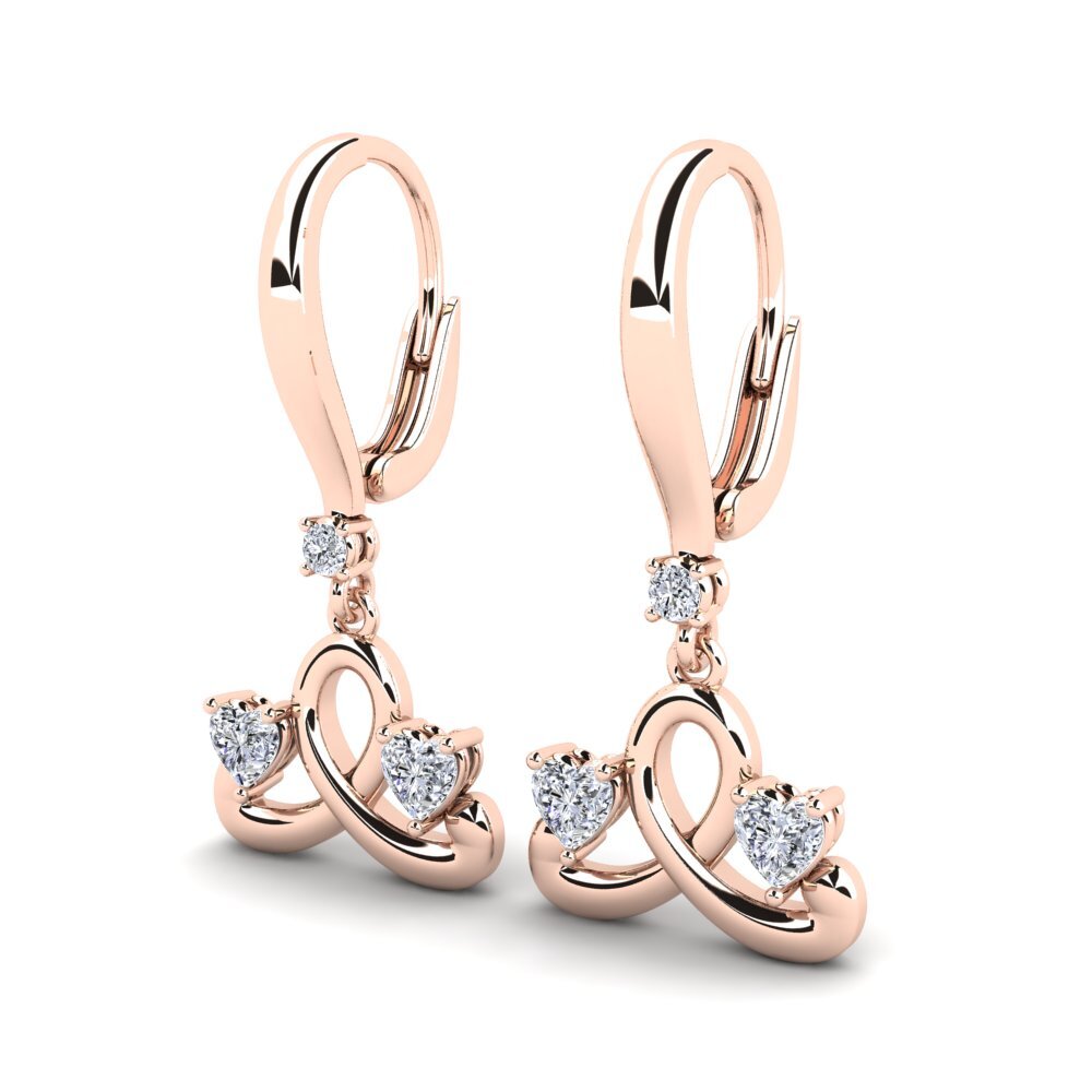 9k Oro Rosa Corazón Pendiente de mujer Aracari