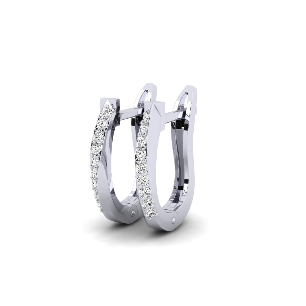 18k Oro Blanco Moissanita Pendiente de mujer Arachad