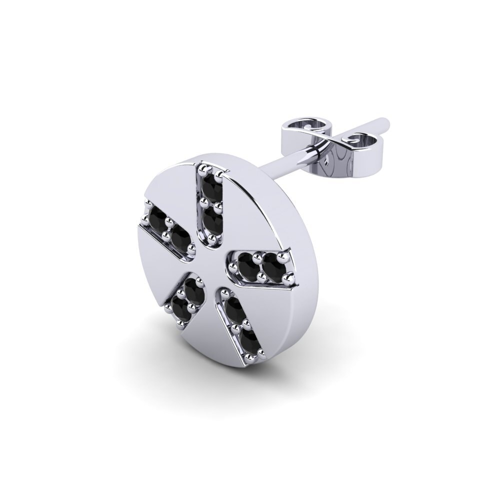 950 Palladium Black Diamond Men's Earring Araquanid