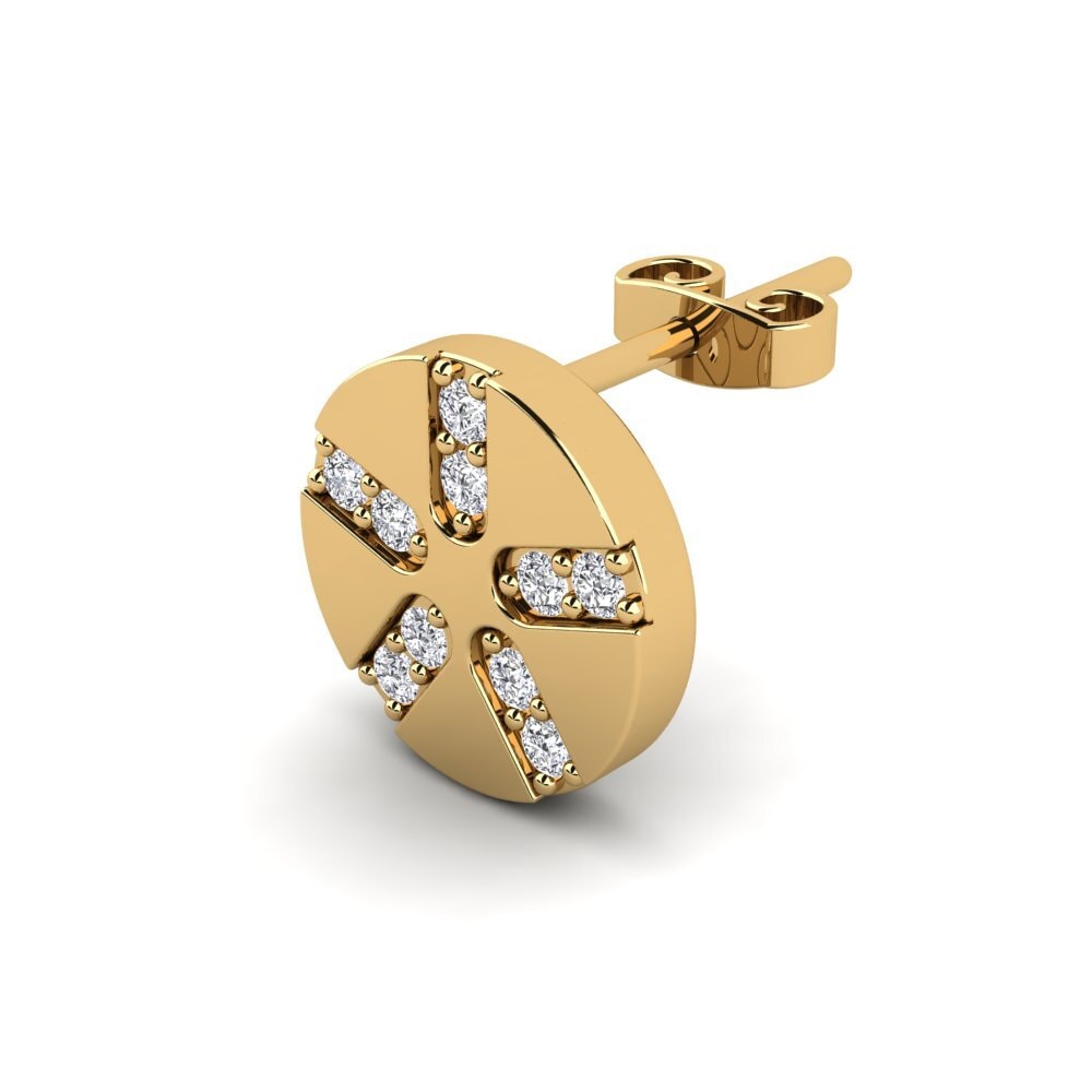 18ct Yellow Gold Diamond Men's Earring Araquanid