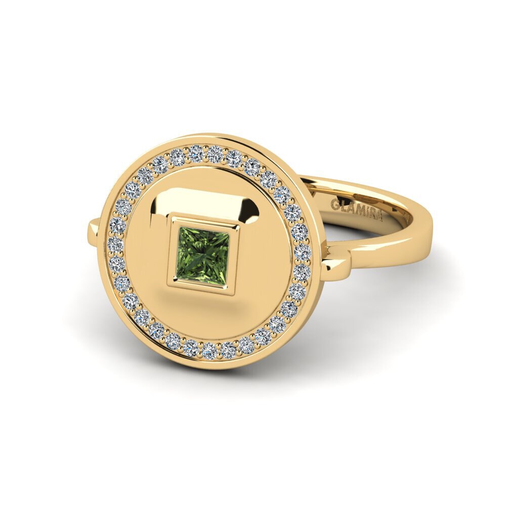 Princesa Zafiro Verde Anillo Aratin