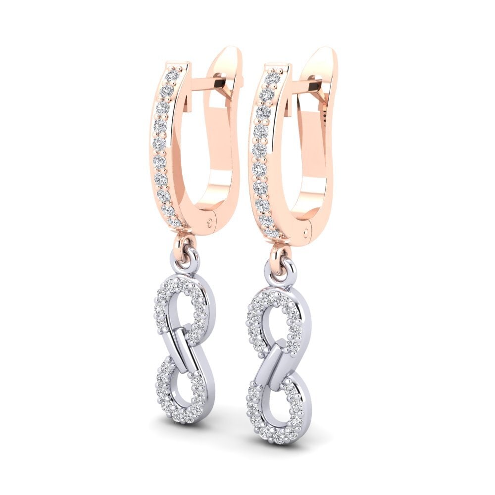 14k Oro Rosa & Blanco Pendiente de mujer Arbenning