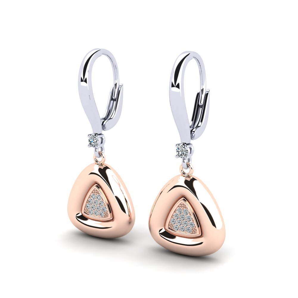 9k Oro Rosa & Blanco Pendiente de mujer Arbuste
