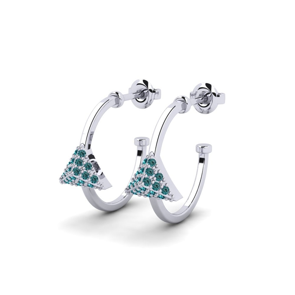Platino Diamante Azul Pendiente de mujer Arbutus