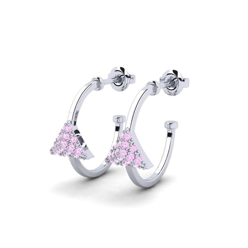 Platino Zafiro Rosado Pendiente de mujer Arbutus