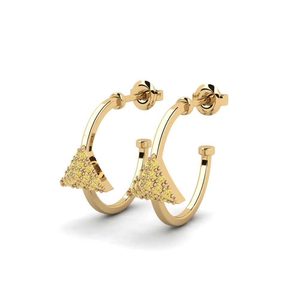 Gele Diamant Dames Oorbellen Arbutus