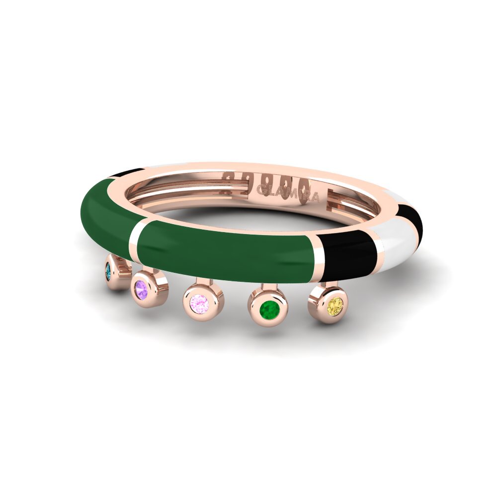 3 & 5 Stones 14ct Rose Gold Engagement Rings