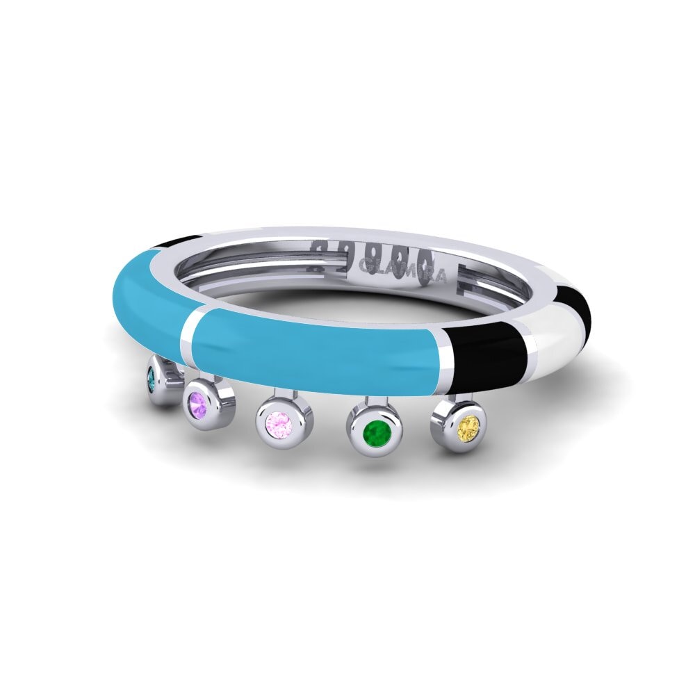 950 Platinum Ring Arcobaleno