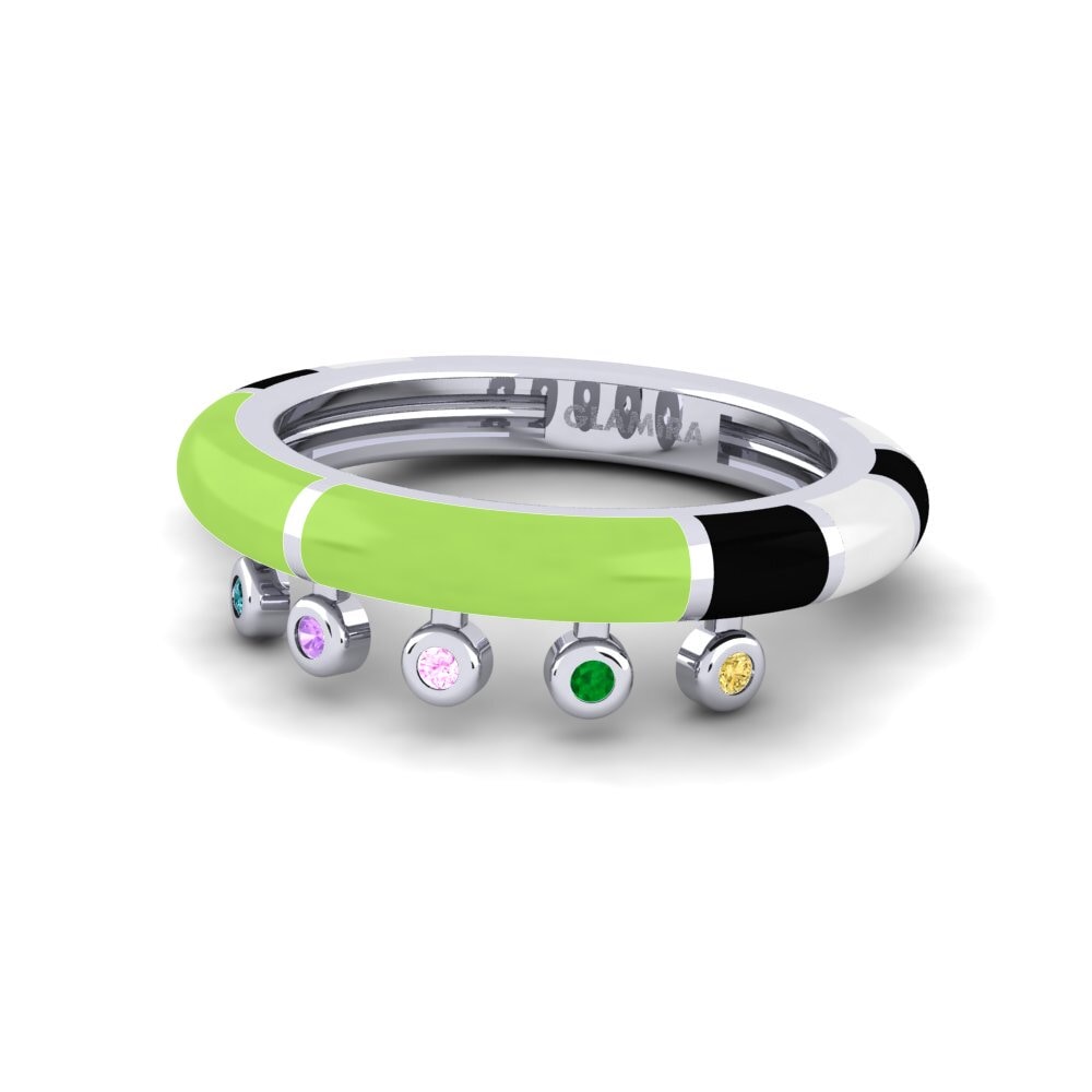 950 Palladium Ring Arcobaleno