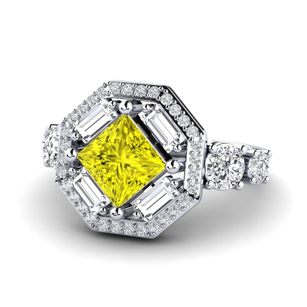 Diamante Amarillo Anillo de compromiso Ardelia