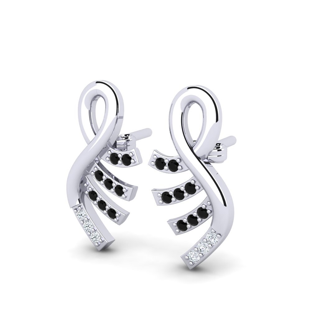 Saphir noir Boucle d'oreille femme Ardena