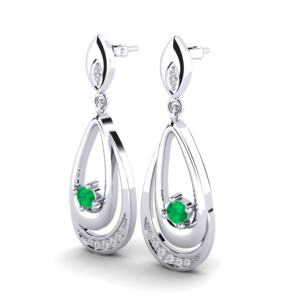 Platine 950 Émeraude Boucle d'oreille femme Ardhendu