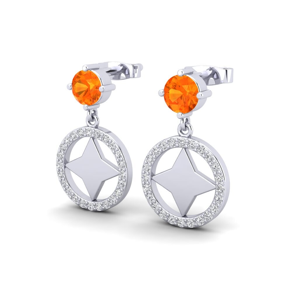 Orangefarbener Saphir Damen ohrring Ardita