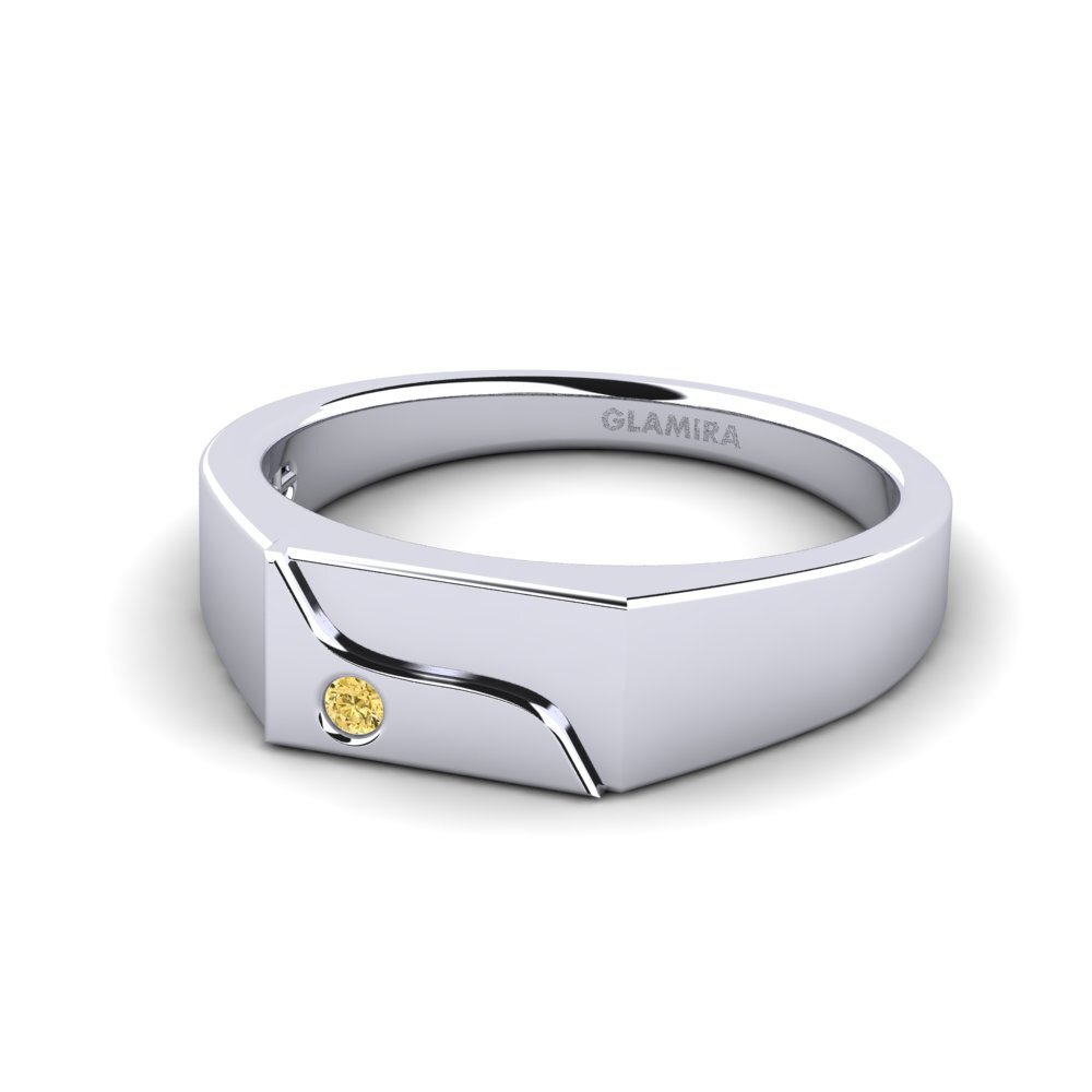 Diamante Amarillo Anillo de Hombre Ardito