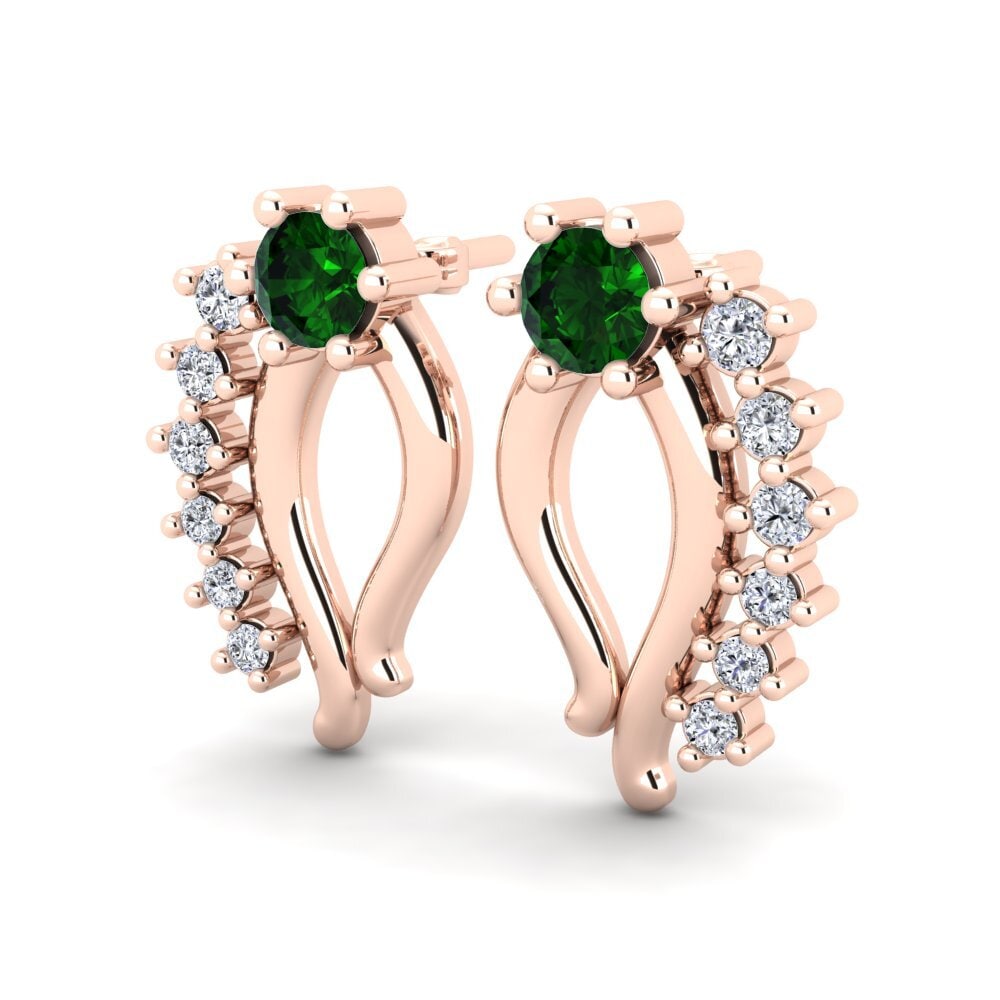 18ct Rose Gold Green Tourmaline Women's Earring Arezo
