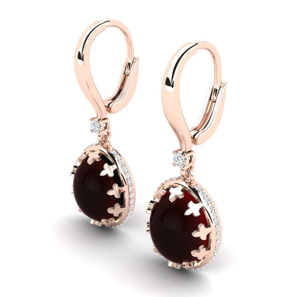red-375 Cabochon Granada Brincos Feminino Argelia
