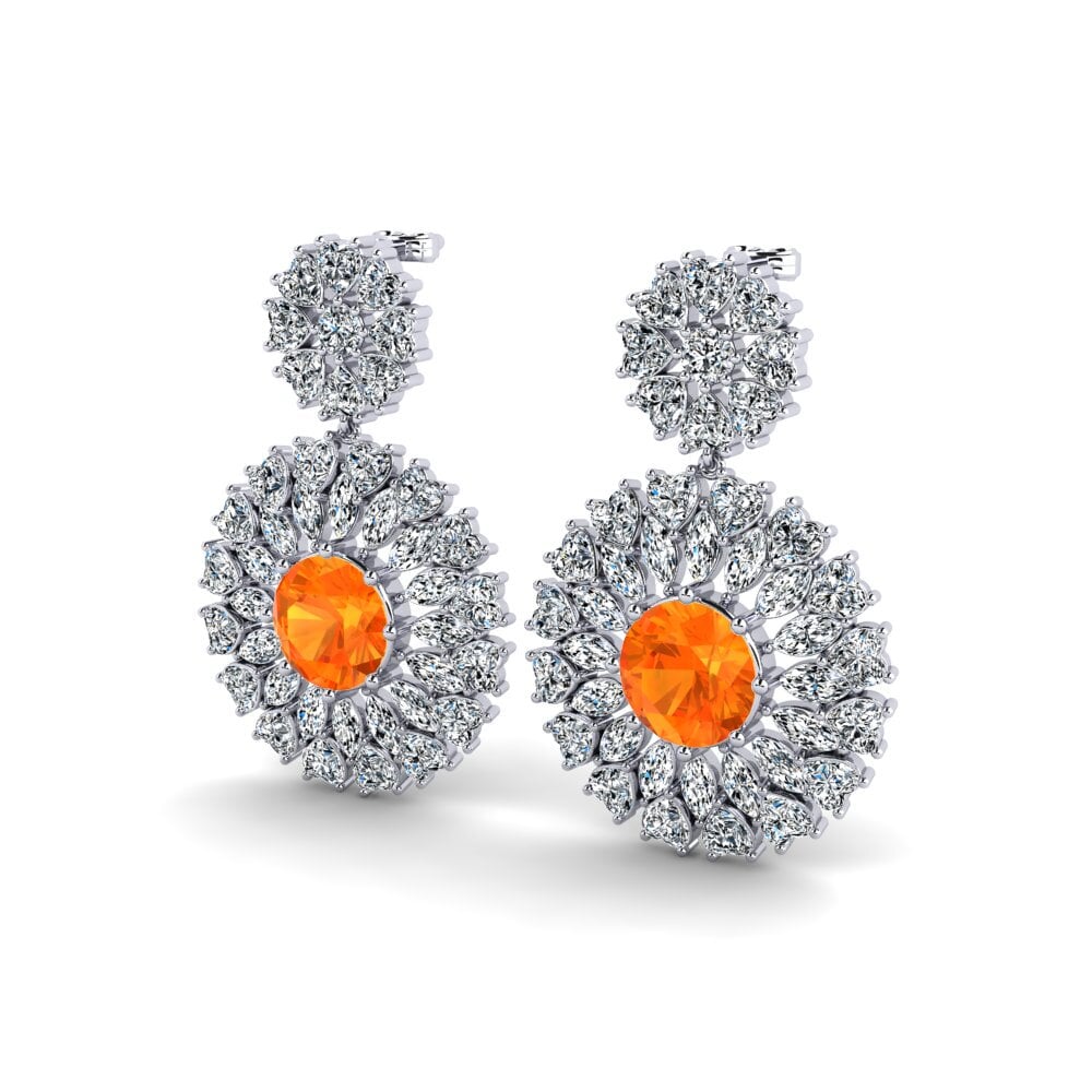 Orange Sapphire Women's Earring Argyros