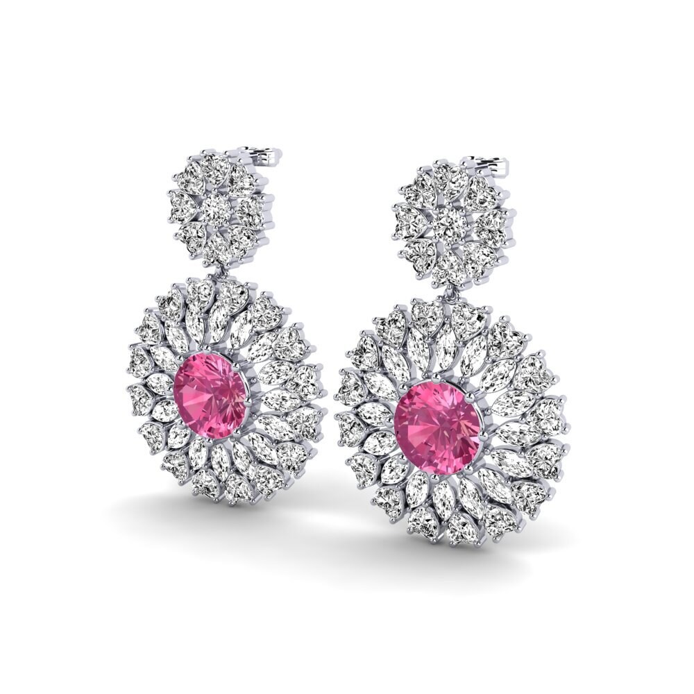 Turmalina rosa Pendiente de mujer Argyros