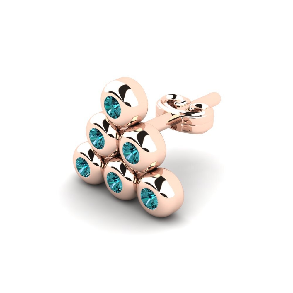 18k Oro Rosa Diamante Azul Pendiente para hombre Ariados
