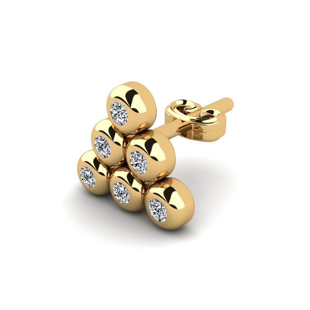18ct Yellow Gold Zirconia Men's Earring Ariados