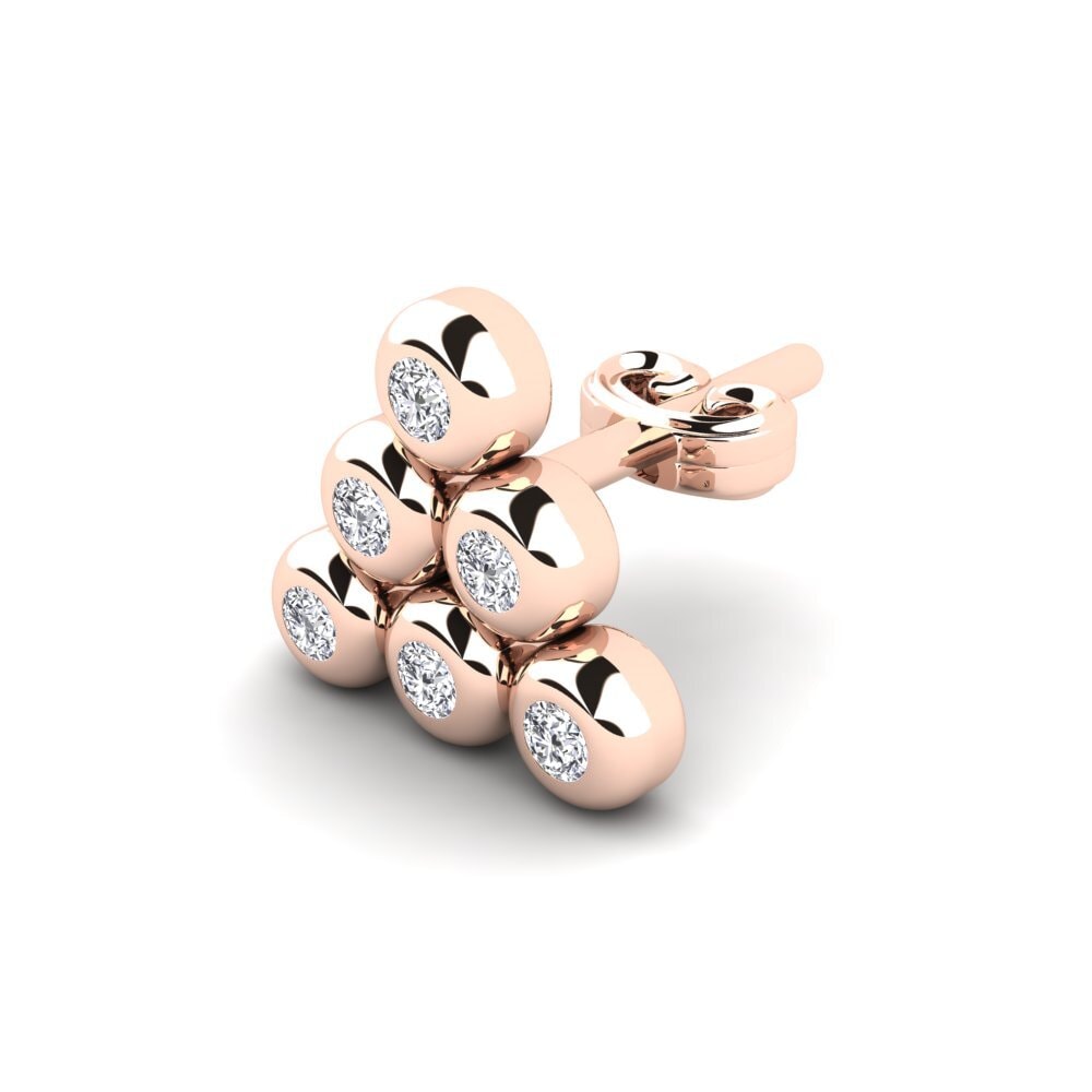14k Oro Rosa Diamante cultivado en laboratorio Pendiente para hombre Ariados