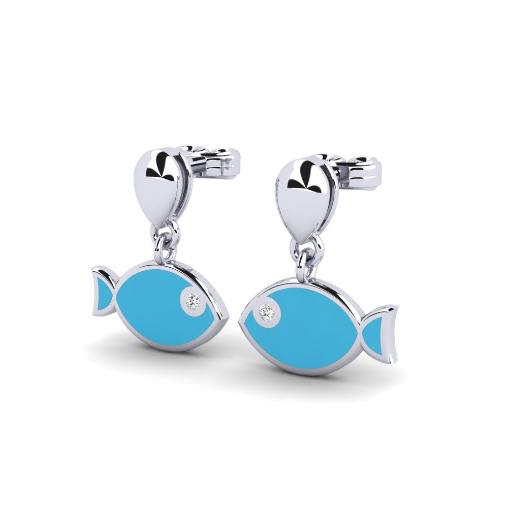 950 Platin Damen ohrring Arieles