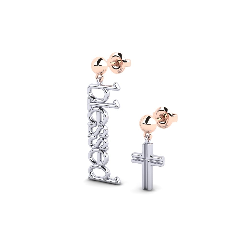 14ct White & Rose Gold Earring Arima