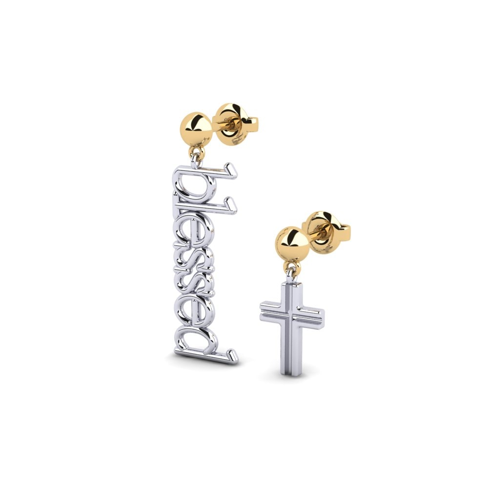 14ct White & Yellow Gold Earring Arima