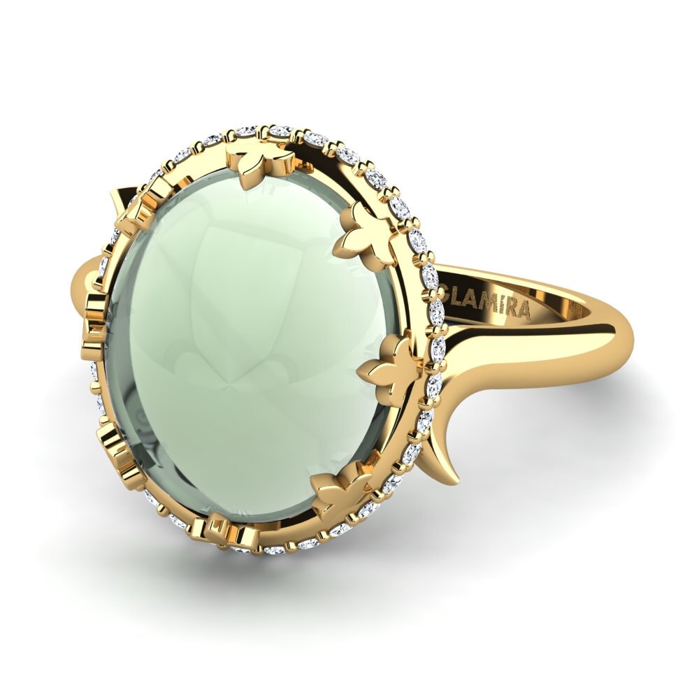 Amatista Verde Cabujón Anillo Aristelia